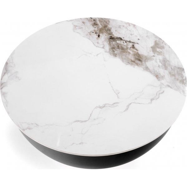 Table basse ronde Cecilia en marbre et détails dorés Table basse ronde Cecilia en marbre et détails dorés