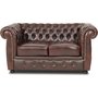 Dublin Chesterfield 2-zits bank bruin leer