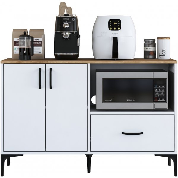 Meuble de cuisine Jericho 161 - Blanc/noyer Meuble de cuisine Jericho 161 - Blanc/noyer