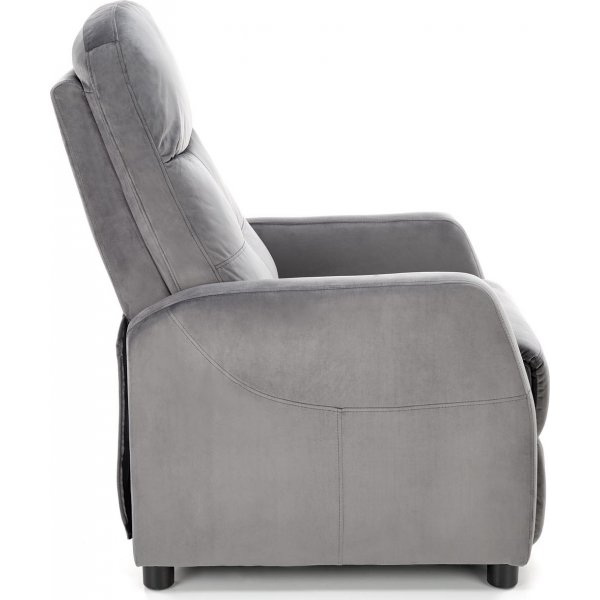 Reclinerfåtölj i grå sammet ställbar Reclinerfåtölj i grå sammet ställbar