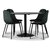 Seat matgrupp, matbord med 4 st Carisma sammetsstolar - Svart/Mörkgrön