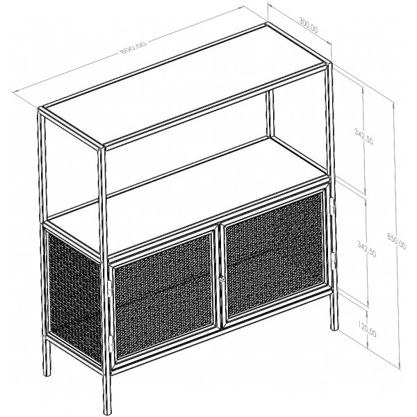 Table en relief Tatu 80 x 30 cm - Chêne/noir Table en relief Tatu 80 x 30 cm - Chêne/noir