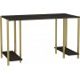Academy skrivbord 125,2 x 60 cm - Guld/mrkgr