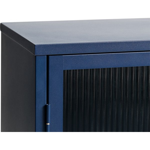 Buffet Dobb en mtal bleu fonc avec portes vitres