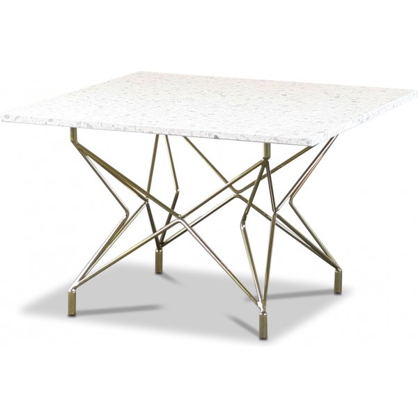 Terrazzo soffbord 75x75cm - Bianco Terrazzo & underrede Star mssing