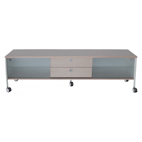 Mediabnk Alessi - 180 cm (ljus ek / vit)