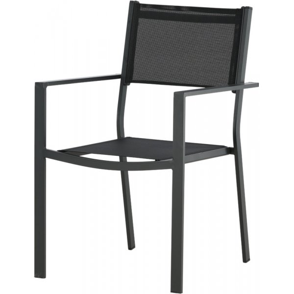 Chania matgrupp; 6 st stolar med bord 205 x 90 cm - Svart/natur Chania matgrupp; 6 st stolar med bord 205 x 90 cm - Svart/natur