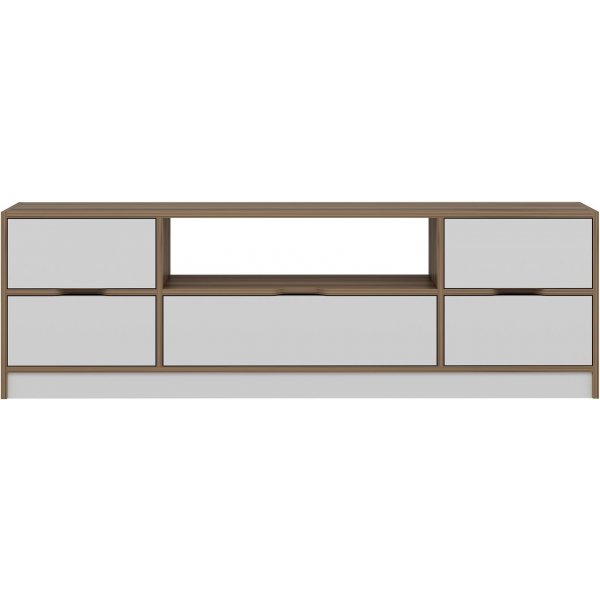 Meuble TV Elina - Blanc/marron