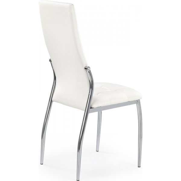 Stol i vit PU med kromade ben Stol i vit PU med kromade ben