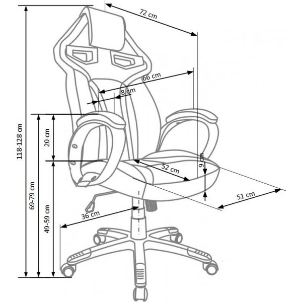 Chaise de bureau Thalia - Noir & rouge