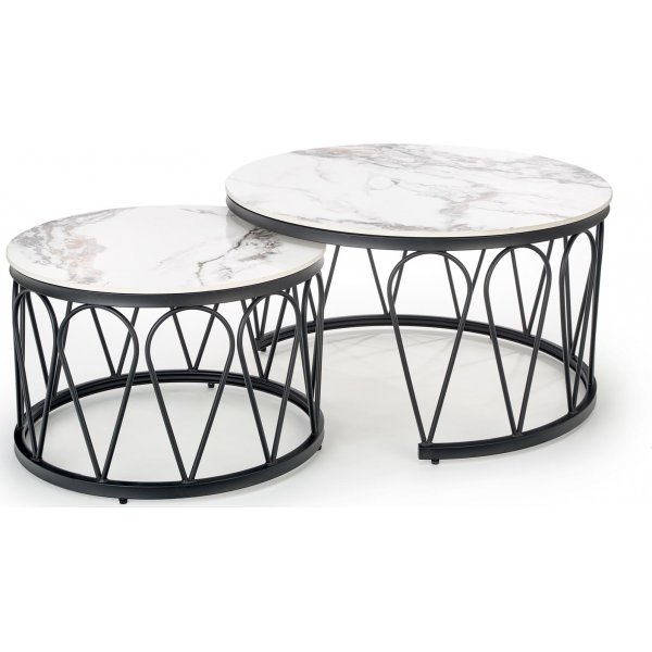 Table basse Formosa 60 cm - Marbre blanc/noir