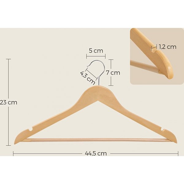 Kldgalge, tr, 44,5 cm, 30-pack - Beige