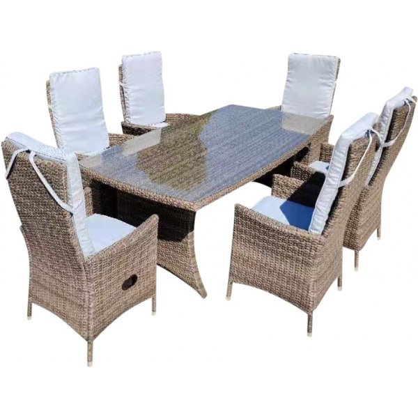 Utestol ställbar rotting/vit - Sienna Utestol ställbar rotting/vit - Sienna