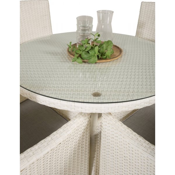 Volta utematgrupp med 4 st Malin stolar - Gr/Vit