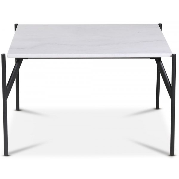 Accent soffbord 75 - Vit marmor / Svart