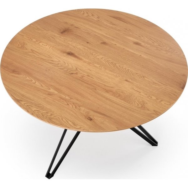 Table à manger ronde Dwain Ø120 cm - Chêne/noir Table à manger ronde Dwain Ø120 cm - Chêne/noir