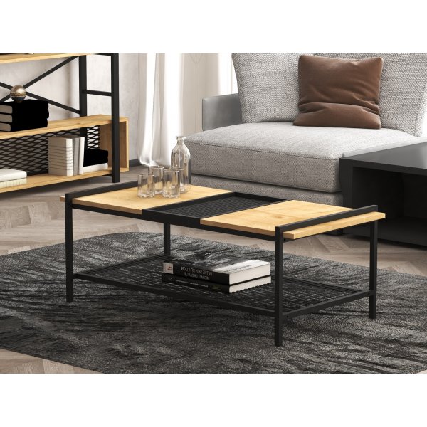 Table basse Mata 120 x 56 cm - Noyer/noir