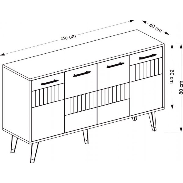 Buffet Moda - Chêne saphir/or Buffet Moda - Chêne saphir/or