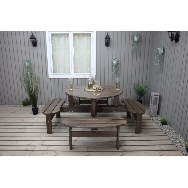 Ronda meubelgroep - Tuinbank & tafel in één - Bruin Ronda meubelgroep - Tuinbank & tafel in één - Bruin