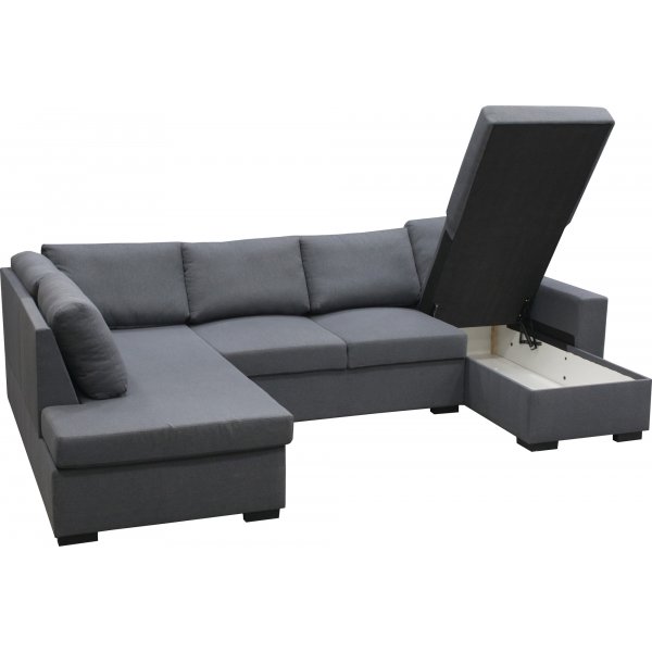 Canap canap en U 309 cm tissu gris fonc - Solna + Nettoyage textile pour meubles