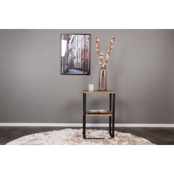 Charlotte sängbord - Svart/teakimitation Charlotte sängbord - Svart/teakimitation