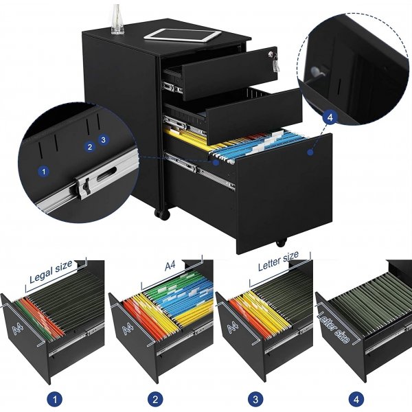 Bille doos 52 x 39 cm - Zwart