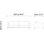 Jade 3-sits soffa - Bl