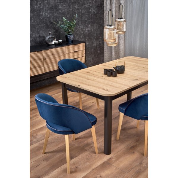 Table à manger extensible Bloom 90x160-240 cm - Chêne / Noir Table à manger extensible Bloom 90x160-240 cm - Chêne / Noir