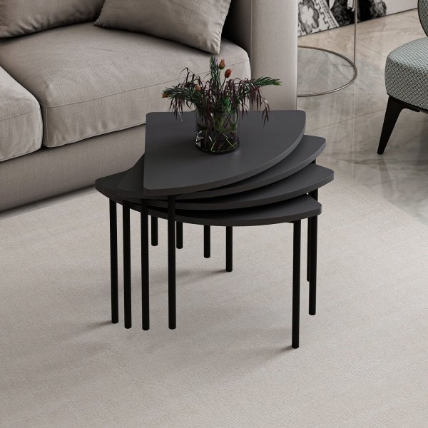 Table basse Emma Ø90 cm - Anthracite Table basse Emma Ø90 cm - Anthracite