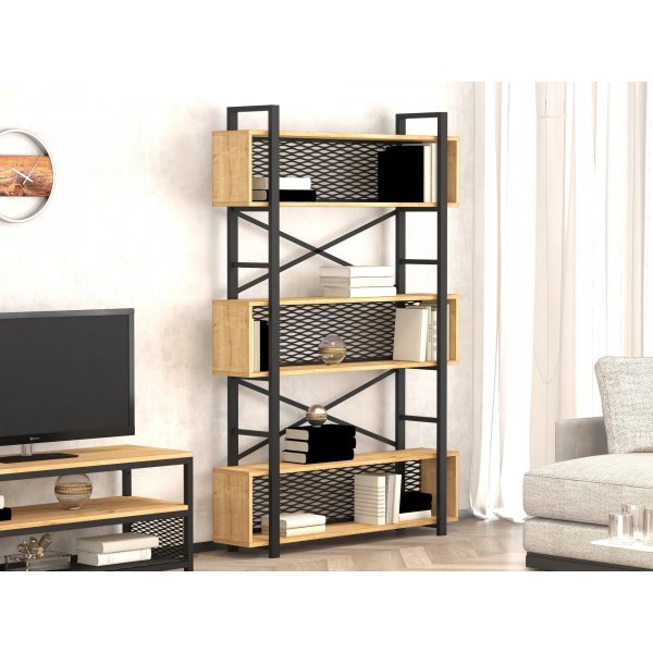 Bibliothèque Fire - Noyer/noir Bibliothèque Fire - Noyer/noir