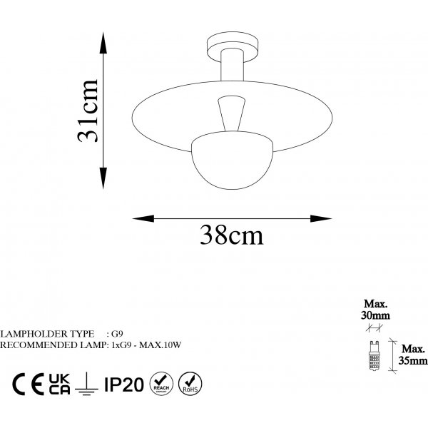 Kurt taklampa Ø38 cm - Koppar Kurt taklampa Ø38 cm - Koppar