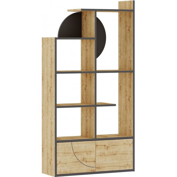 Half bokhylla - Antracit/ek Half bokhylla - Antracit/ek