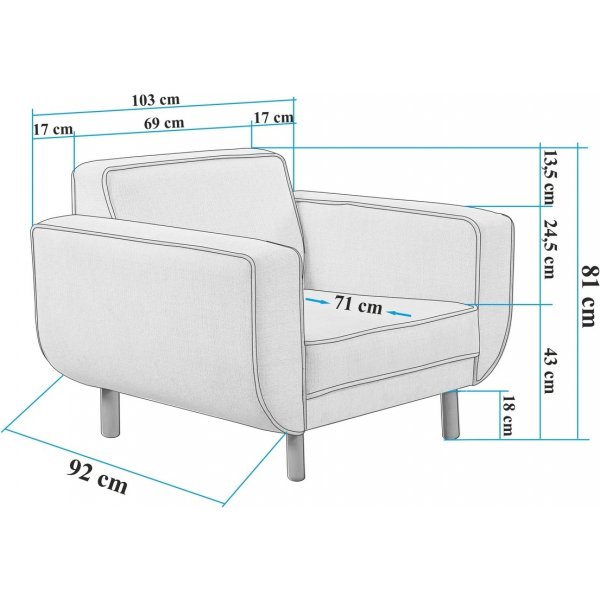 Fauteuil Berjer - Gris/chêne Fauteuil Berjer - Gris/chêne