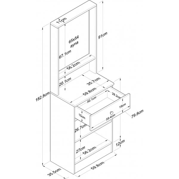 Mendy hallmöbel - Vit Mendy hallmöbel - Vit