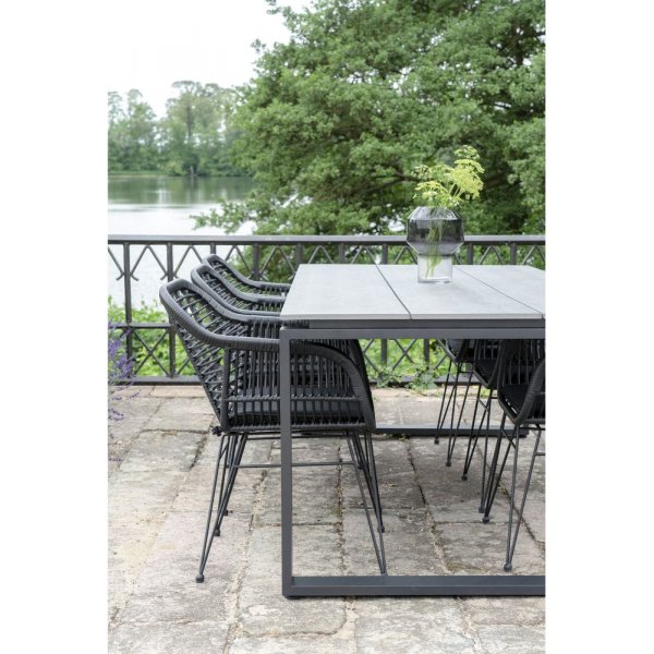 Denver matbord - Gr/svart - 220x100 cm