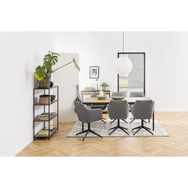 Fauteuil Nora - Gris clair/noir