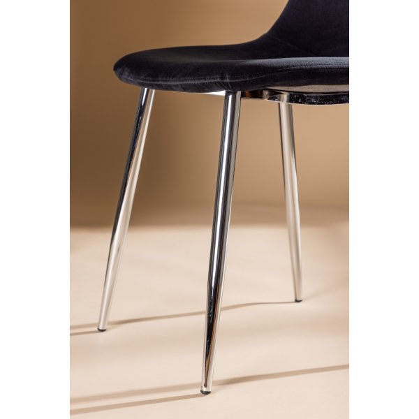 Chaise Bridge - Velours noir/chrome Chaise Bridge - Velours noir/chrome