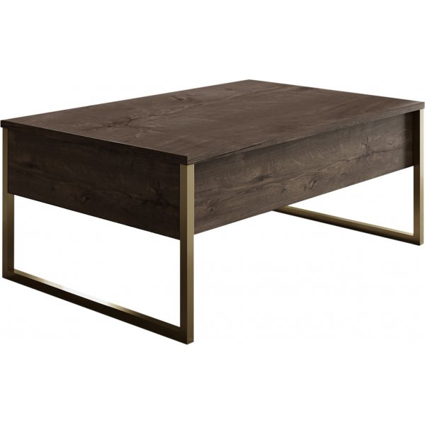 Lux soffbord 90 x 60 cm - Valnt/guld