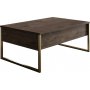 Lux soffbord 90 x 60 cm - Valnt/guld