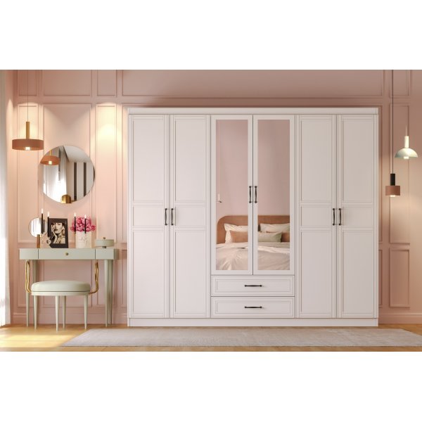 Armoire Henné 210 x 50 x 182 cm - Blanc Armoire Henné 210 x 50 x 182 cm - Blanc