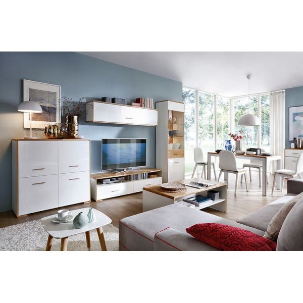 Gordon TV-bnk - Vit/ek