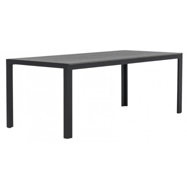 Matgrupp 6 stolar och matbord 205 x 90 cm svart/gr - Las Vegas