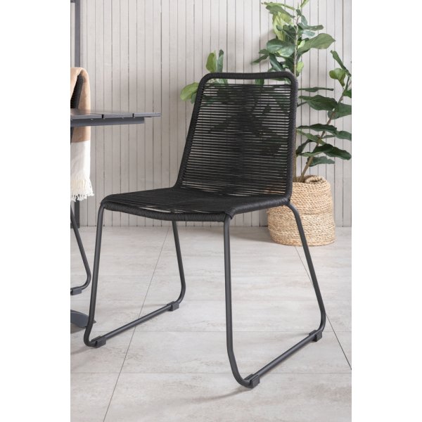 Denver utematgrupp med 4 st Lindos stolar - Svart Denver utematgrupp med 4 st Lindos stolar - Svart