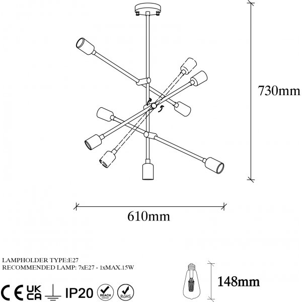 Beste taklampa 10355 - Vintage Beste taklampa 10355 - Vintage