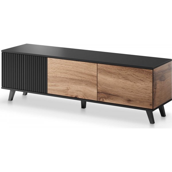 Banc média Fate 150 cm - Chêne Wotan/noir Banc média Fate 150 cm - Chêne Wotan/noir