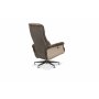 Reclinerftlj med fotpall i kta frskinn ek/mrkbeige - Ulla + Flckborttagare fr mbler
