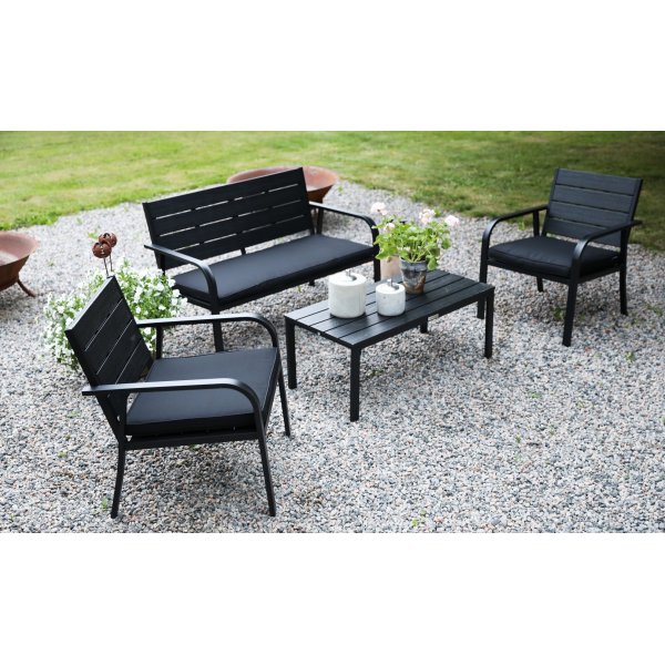 Alesund svart Loungegrupp för uteplatsen Alesund svart Loungegrupp för uteplatsen