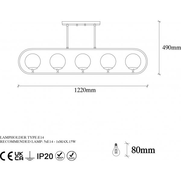 Plafonnier Klenod 10611 - Noir/blanc