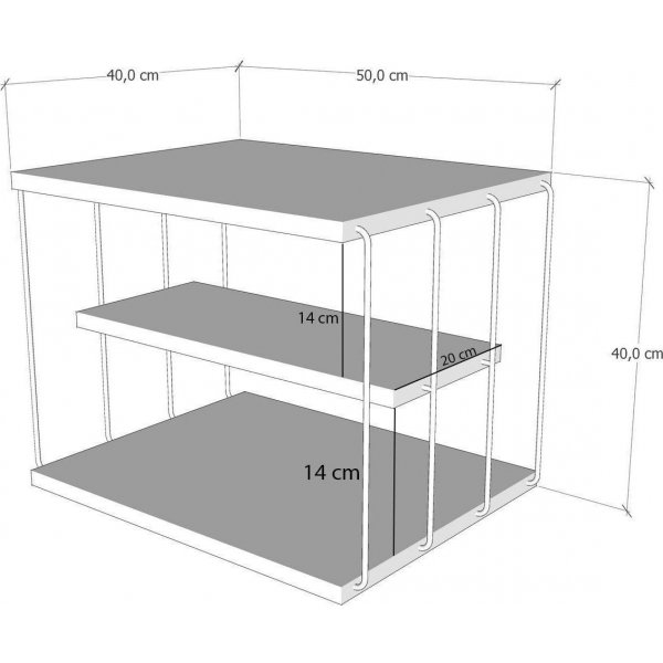 Table d\\\'appoint Lifon 50 x 34 cm - Jaune/noir Table d\\\'appoint Lifon 50 x 34 cm - Jaune/noir