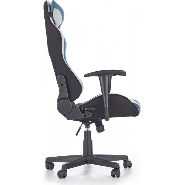 Chaise de bureau / chaise de jeu Sabella - Bleu/blanc